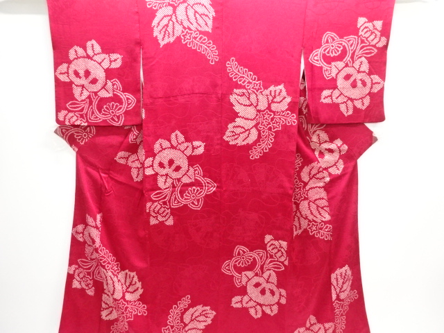 大正ロマン　紋錦紗　絞り桐橘模様着物